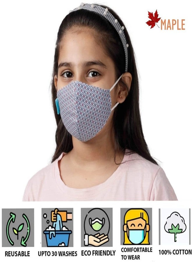 MAPLE MP-23 Face Mask for Kids | Reusable and Washable | 3 Layer Filtration | Anti Pollution | Cotton Protective kid Mask | Fashionable for Girl Boys Unisex (16, Kids Age 7-12 Years) - Image 3